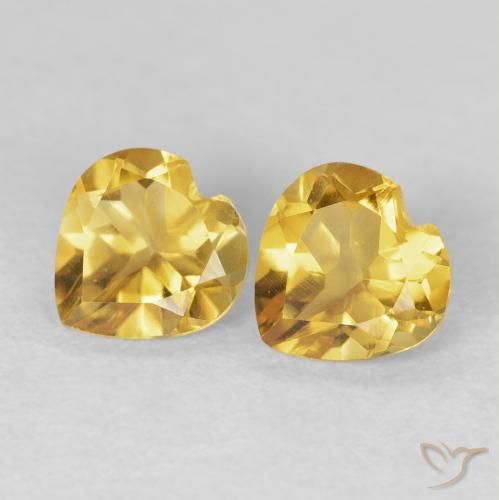 1.30ctw Natural Dorado Citrino, Corazón, VVS-VS