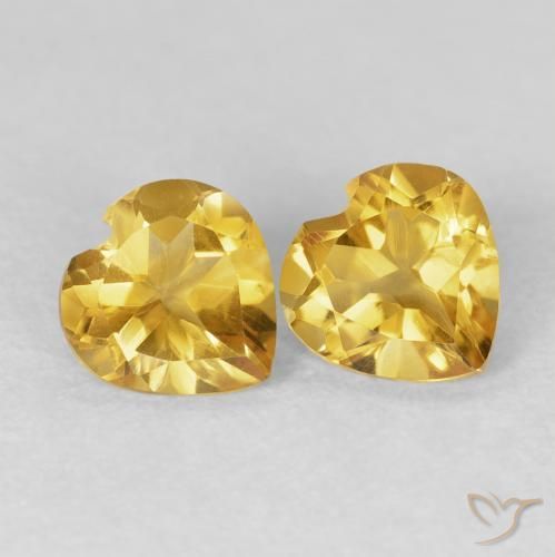 Gemas de Citrino Dorado natural de 1.30 ct, Corazón, VVS-VS