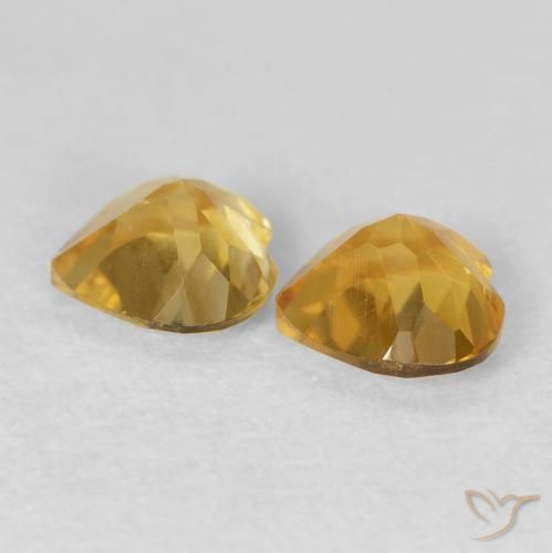 Gemas de Citrino Dorado natural de 1.30 ct, Corazón, VVS-VS