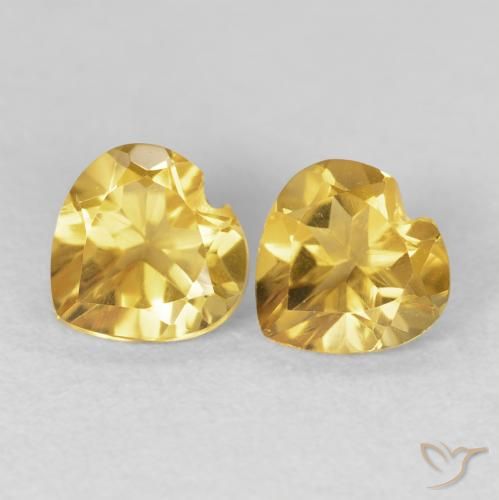 1.45ctw Natural Dorado intenso Citrino, Corazón, VVS-VS