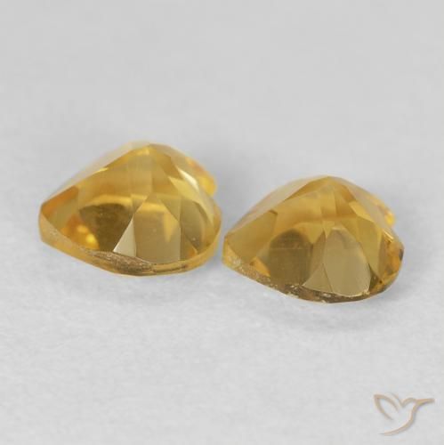 Gemas de Citrino Dorado intenso natural de 1.45 ct, Corazón, VVS-VS