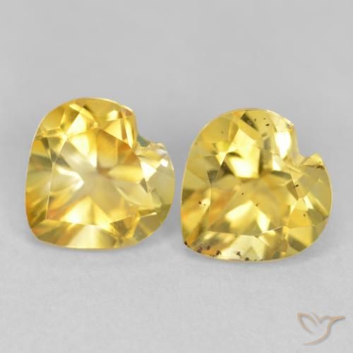 1.40ctw Natural Dorado claro Citrino, Corazón, VS