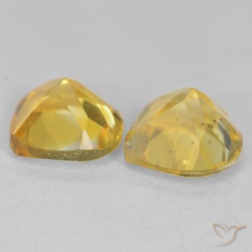 Gemas de Citrino Dorado claro natural de 1.40 ct, Corazón, VS