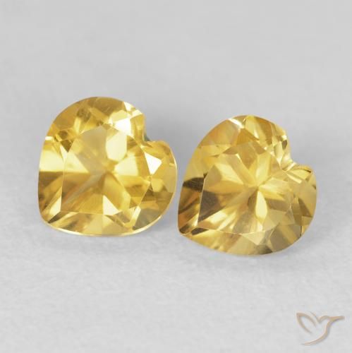 1.47ctw Natural Dorado Citrino, Corazón, VVS-VS