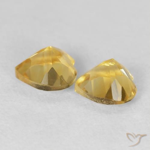 Gemas de Citrino Dorado natural de 1.47 ct, Corazón, VVS-VS