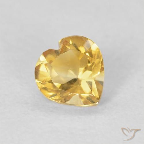 0.44ct Natural Dorado Citrino, Corazón, VVS