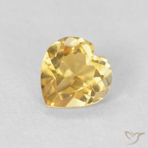 0.44ct Natural Dorado medio Citrino, Corazón, VVS