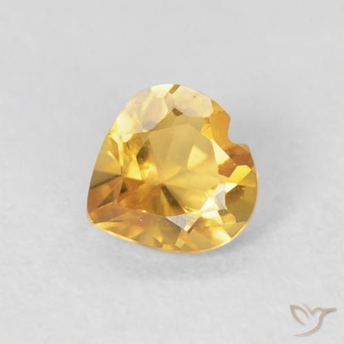 0.42ct Natural Dorado medio Citrino, Corazón, VVS