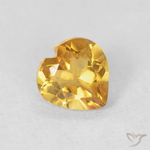 Citrino Dorado medio natural de 0.42 ct, Corazón, VVS
