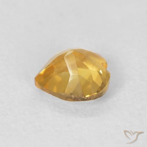 Citrino Dorado medio natural de 0.42 ct, Corazón, VVS