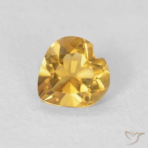 0.42ct Natural Dorado intenso Citrino, Corazón, VVS