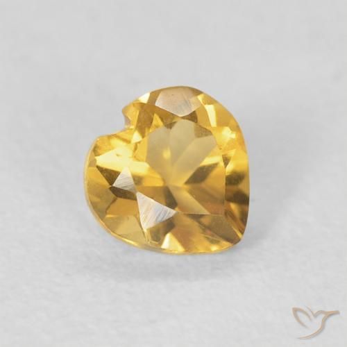Citrino Dorado intenso natural de 0.42 ct, Corazón, VVS