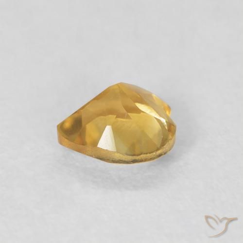 Citrino Dorado intenso natural de 0.42 ct, Corazón, VVS