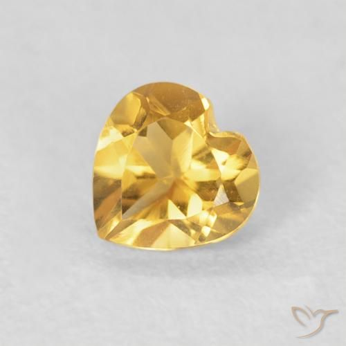 0.43ct Natural Dorado claro Citrino, Corazón, VVS