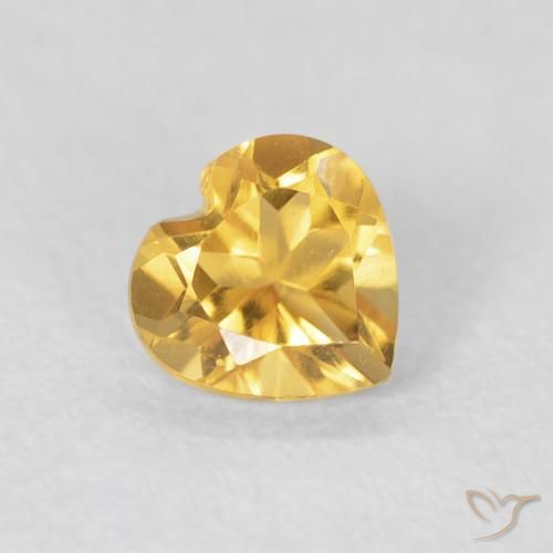 Citrino Dorado claro natural de 0.43 ct, Corazón, VVS
