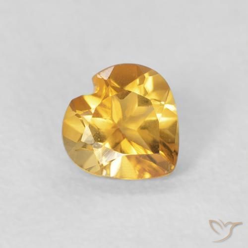 Citrino Naranja dorado natural de 0.38 ct, Corazón, VVS