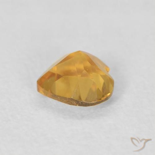 Citrino Naranja dorado natural de 0.38 ct, Corazón, VVS