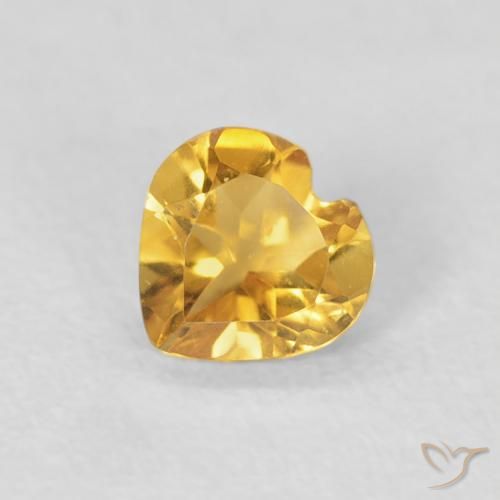 0.36ct Natural Dorado claro Citrino, Corazón, VVS