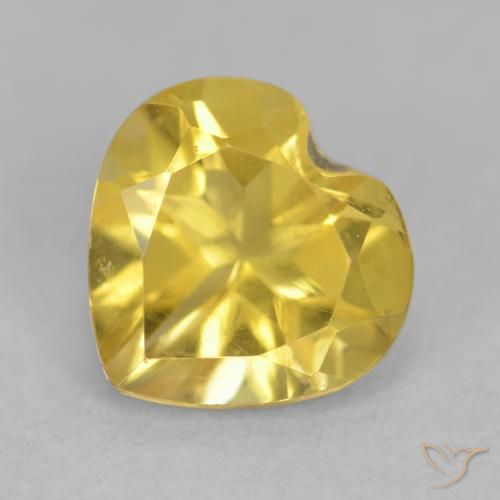 0.63ct Natural Dorado Citrino, Corazón, VVS-VS