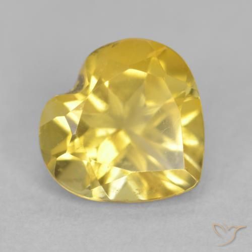 Citrino Dorado natural de 0.63 ct, Corazón, VVS-VS