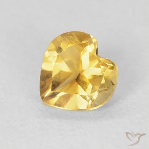 0.72ct Natural Dorado intenso Citrino, Corazón, VVS-VS