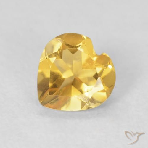 0.67ct Natural Dorado claro Citrino, Corazón, VVS-VS