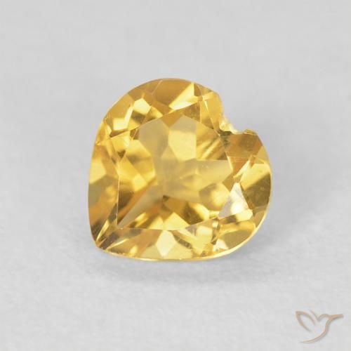 0.66ct Natural Dorado Citrino, Corazón, VVS-VS