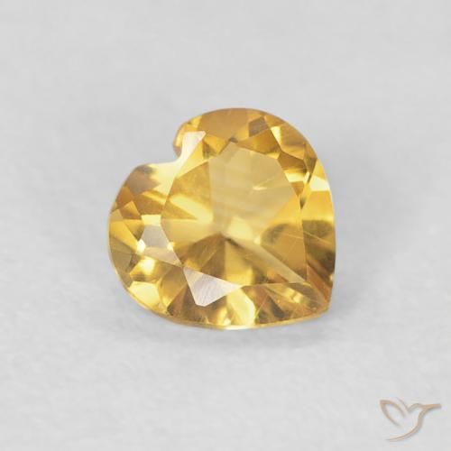 Citrino Dorado medio natural de 0.35 ct, Corazón, VVS-VS