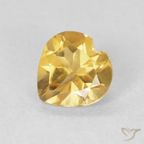 0.69ct Natural Dorado Citrino, Corazón, VVS-VS
