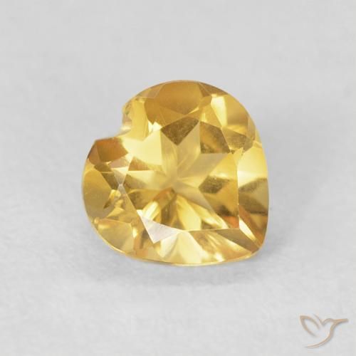 Citrino Dorado natural de 0.69 ct, Corazón, VVS-VS