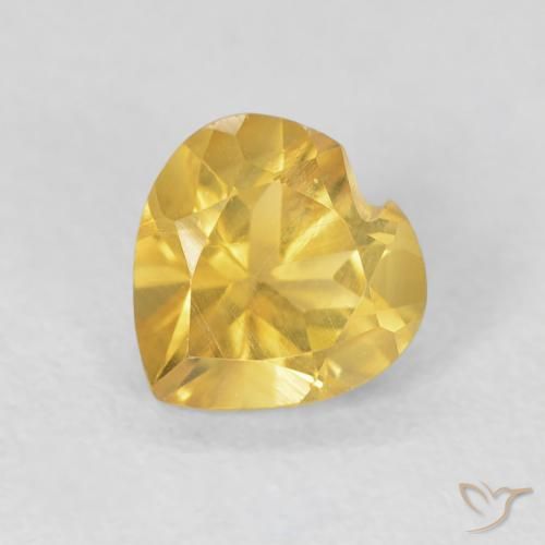 0.75ct Natural Dorado intenso Citrino, Corazón, VVS-VS