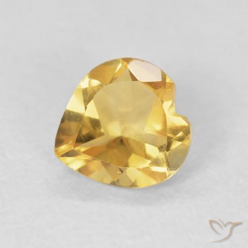0.64ct Natural Medium Light-Golden Citrino, Corazón, VVS-VS