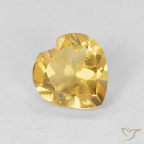 Citrino Medium Light-Golden natural de 0.64 ct, Corazón, VVS-VS