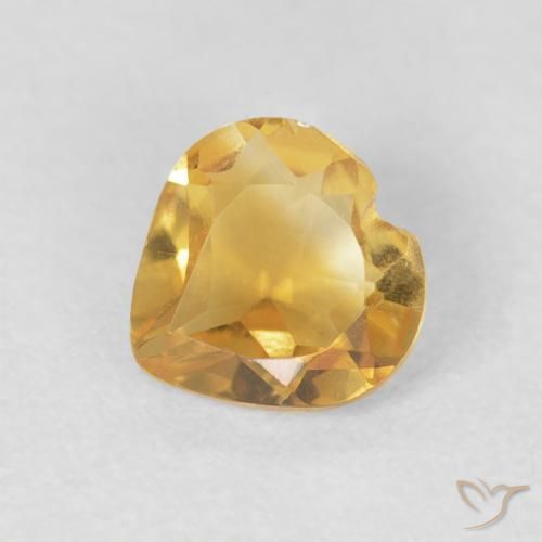 0.66ct Natural Naranja dorado Citrino, Corazón, VVS-VS