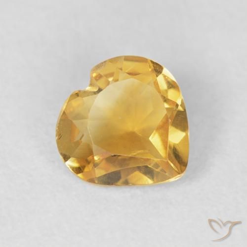 Citrino Naranja dorado natural de 0.66 ct, Corazón, VVS-VS