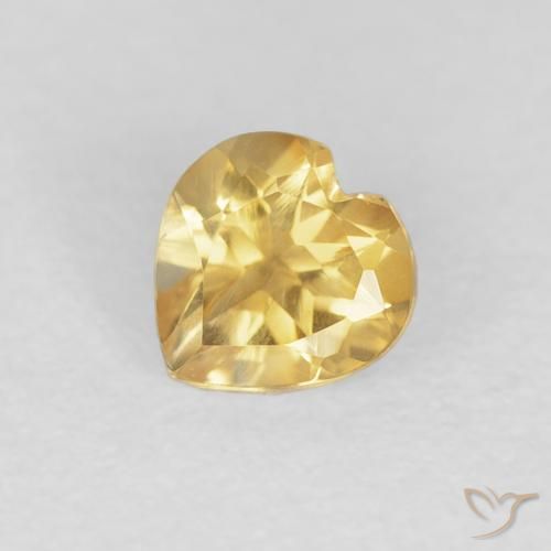 0.48ct Natural Naranja dorado Citrino, Corazón, VVS
