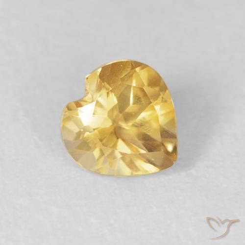 Citrino Naranja dorado natural de 0.48 ct, Corazón, VVS