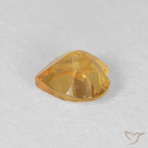 Citrino Naranja dorado natural de 0.48 ct, Corazón, VVS