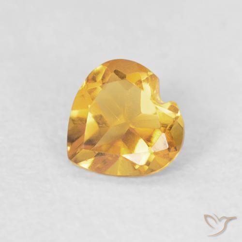 0.39ct Natural Dorado claro Citrino, Corazón, VVS-VS