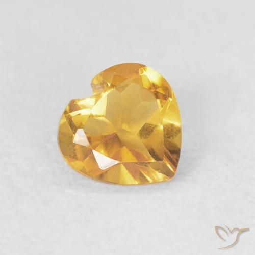 Citrino Dorado claro natural de 0.39 ct, Corazón, VVS-VS