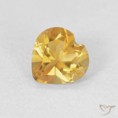 0.44ct Natural Dorado claro Citrino, Corazón, VVS-VS
