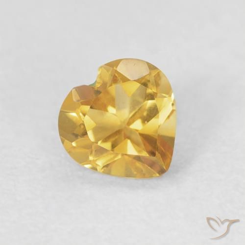 Citrino Dorado claro natural de 0.44 ct, Corazón, VVS-VS