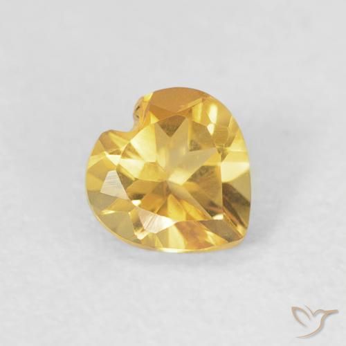 0.38ct Natural Dorado claro Citrino, Corazón, VVS-VS
