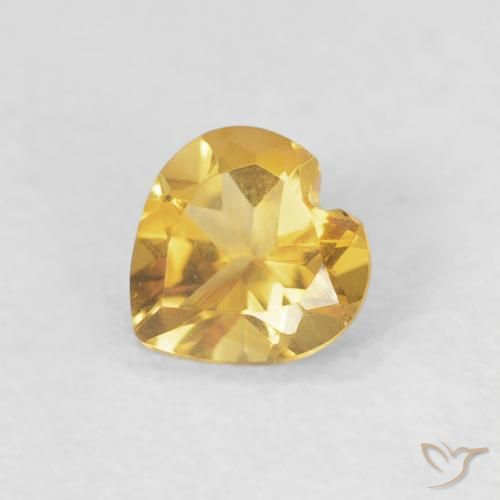 Citrino Dorado claro natural de 0.38 ct, Corazón, VVS-VS