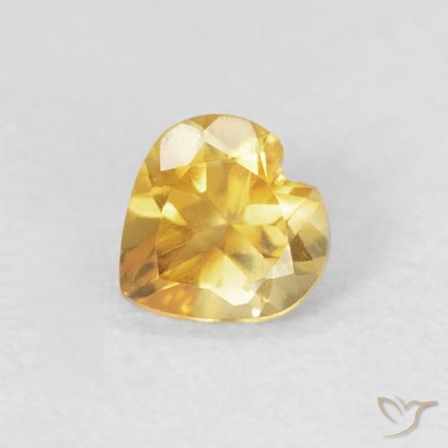 0.38ct Natural Dorado medio Citrino, Corazón, VVS-VS