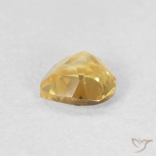 Citrino Dorado medio natural de 0.38 ct, Corazón, VVS-VS