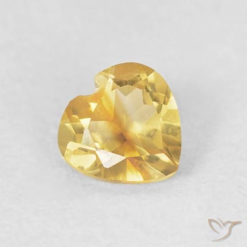 Citrino Naranja dorado natural de 0.42 ct, Corazón, VVS-VS