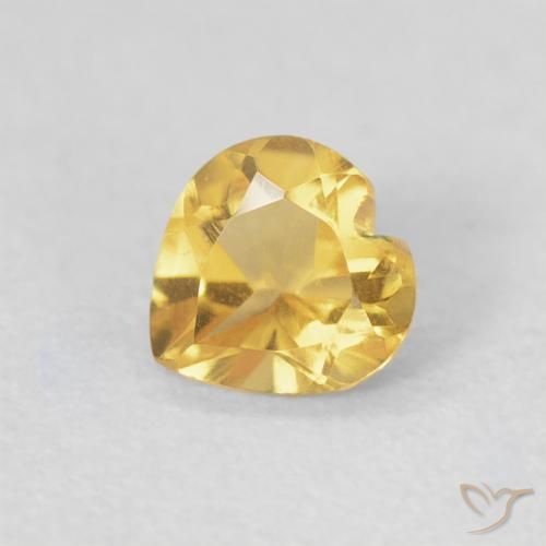 0.42ct Natural Naranja dorado Citrino, Corazón, VVS-VS