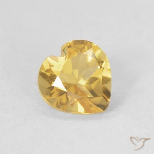 Citrino Naranja dorado natural de 0.42 ct, Corazón, VVS-VS