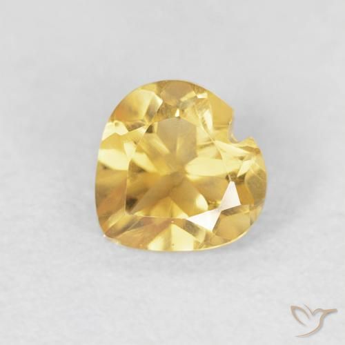 0.48ct Natural Dorado Citrino, Corazón, VVS-VS